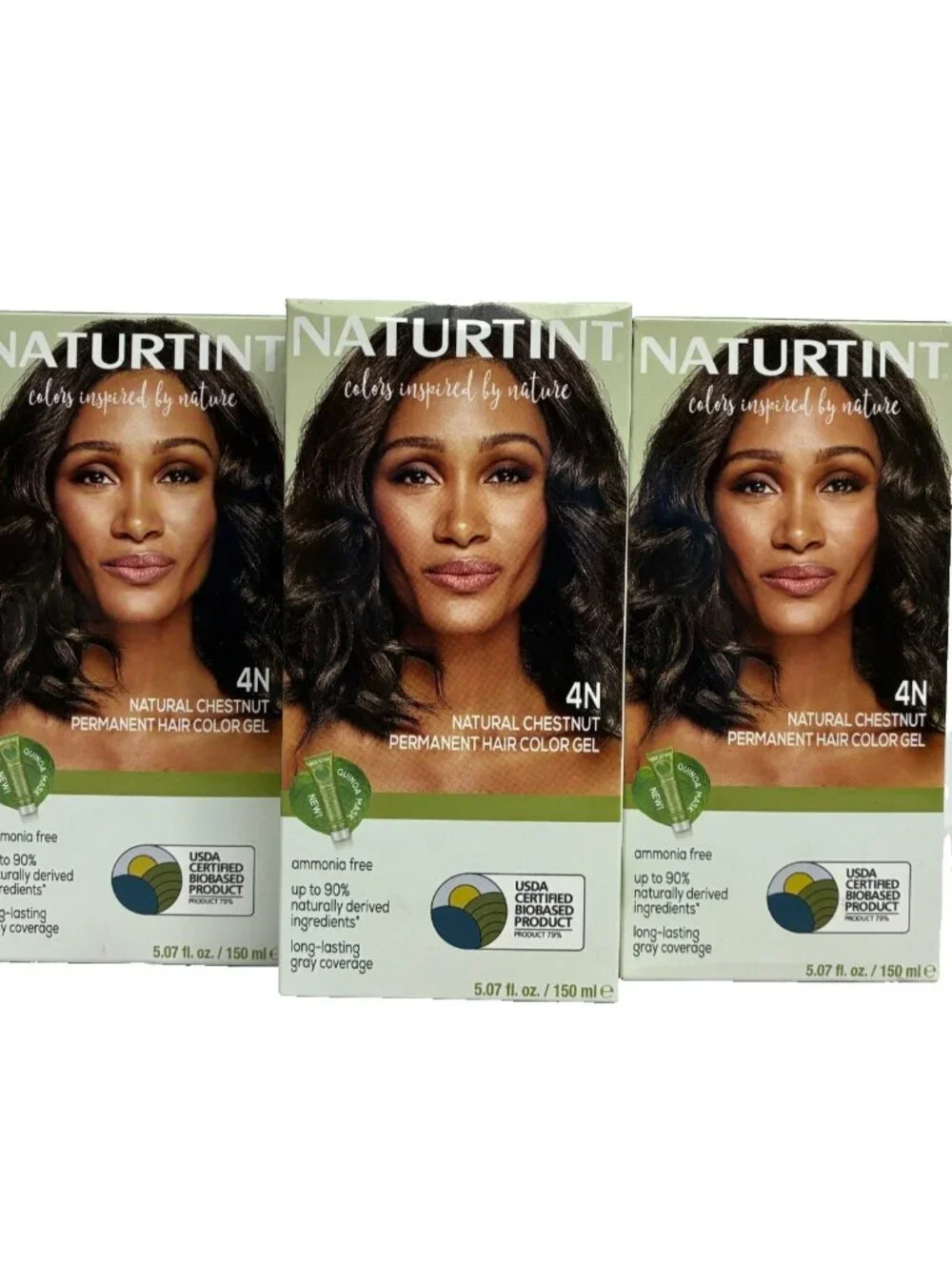 Naturtint 4N Permanent Hair Color Gel Natural Chestnut Brown 3 Pack EXP 012030